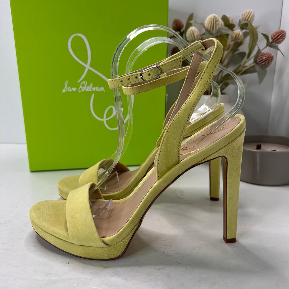Sam Edelman Jade Suede Ankle Strap Heels Kiwi Women 10M Tried on